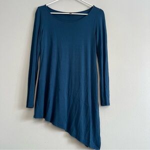 Eileen Fisher Viscose Long Sleeve Tunic Asymmetrical Blue Sz XS S Everyday basic